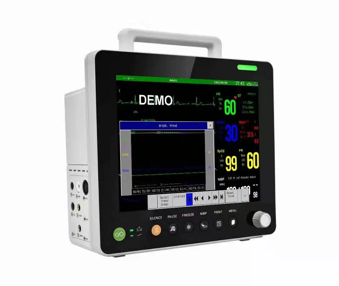 

12.1-inch medical vital monitor 5 parameter patient monitor for ICU