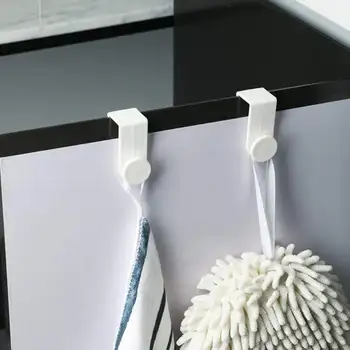 2PCSLot Over The Cabinet Door Hooks Space Saving Hooks Kitchen Towel Coat Organizer Hooks Rack A