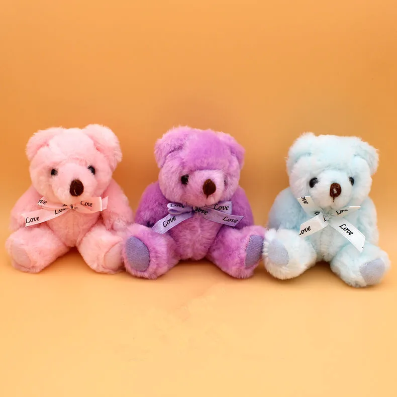 LOT10 Mini Joint Teddy Bear Bare Joint Bear Doll Cartoon Plush Stuffed Toys4.5CM 