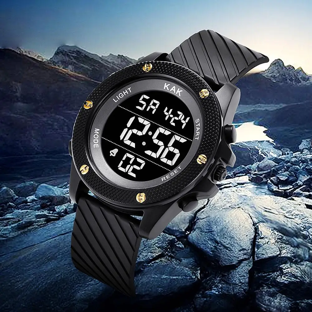 Stopwatch Stylish Simple Casual Sports Waterproof Luminous Round Time Date Alarm Digital analog Watch Men montre homme | Наручные часы