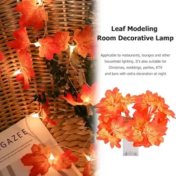 

2M 20LED Artificial Autumn Maple Leaves Lamp String Wire Lights Battery Operated Decoration for Christmas Thanksgiving Halloween