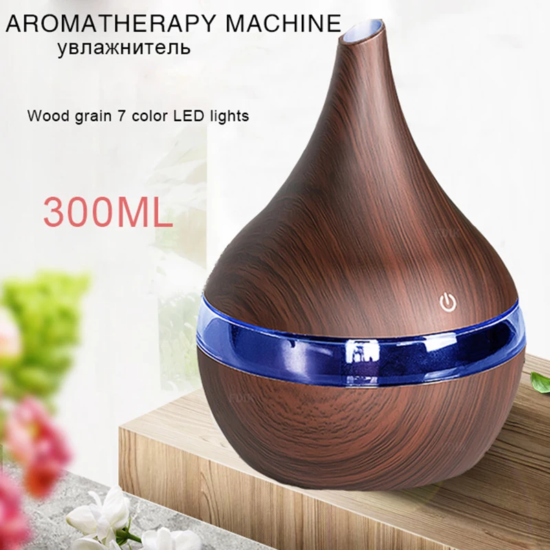 USB Electric Aroma Air Diffuser Wood Ultrasonic Humidifier 300ML Essential Oil Aromatherapy Cool Mist Maker For Home | Бытовая техника