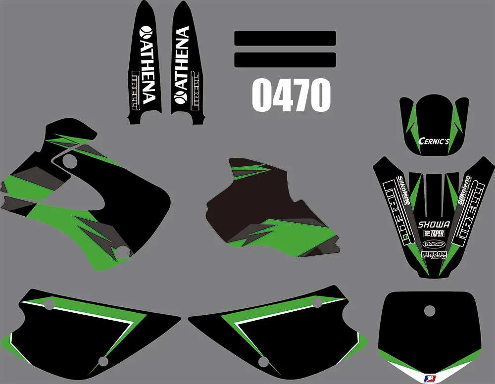 

3M Motorcycle Graphic Dirt Bike Sticker kit TEAM GRAPHICS BACKGROUNDS DECALS STICKERS FOR KAWASAKI KX85-KX100 1998-2000