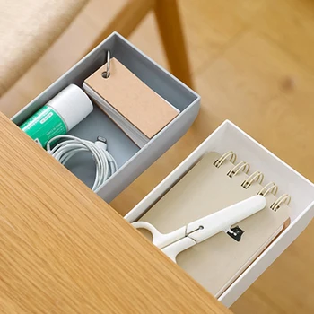 

Drawer Storage Box Paste Style Office Stationery Kitchen Storage Self-Adhesive Under Desk Drawer Makeup Organizer