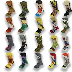 Street Style Hiphop Personalized Novelty Horror Sock Men Weird Comic Style Men Socks Funny Autumn Winter Cotton Warm Dress Socks