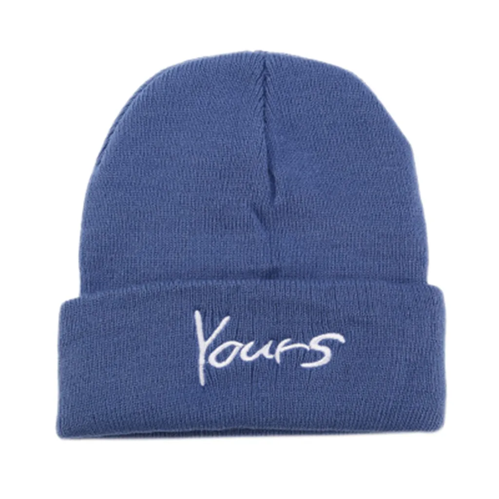 Womail шапка зимняя унисекс модная ваша вышивка сохраняет тепло хип хоп casquette Повседневная Уличная Удобная вязаная колпачок из шерсти - Цвет: BU