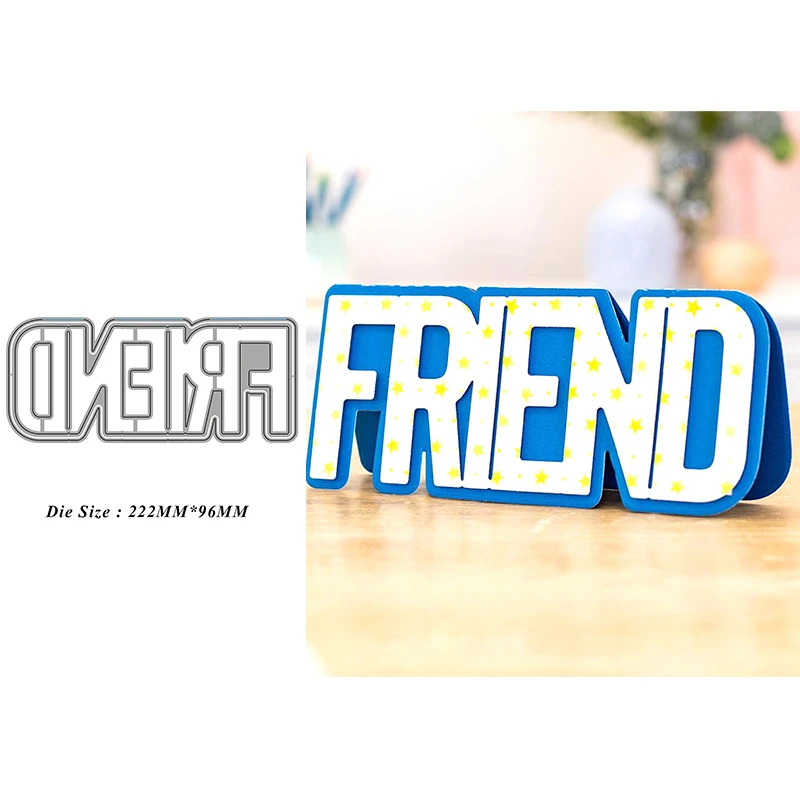 

FRIEND Word Letter Metal Cutting Dies Stencil Scrapbooking Embossing 2021 New Christmas Craft Dies Diy Molds