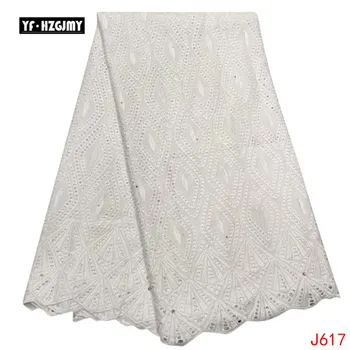 

YF HZGJMY White Nigeria 2019 Bridal Dress Embroidery Swiss Voile Lace 2019 High Quality Cotton Lace Fabric for Women HA617