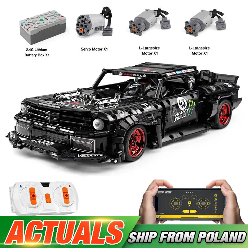 Technic RC Ford Mustang Hoonicorn РТР V2 городской автомобиль совместим MOC 22970 Кирпичи Модель