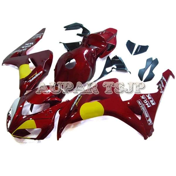 Полный комплект кузова для Honda cbr1000rr 06 07 CBR1000RR 2006 2007 CBR 1000RR 06 07 ABS Пластиковые обтекатели темно-красный желтый комплект кузова