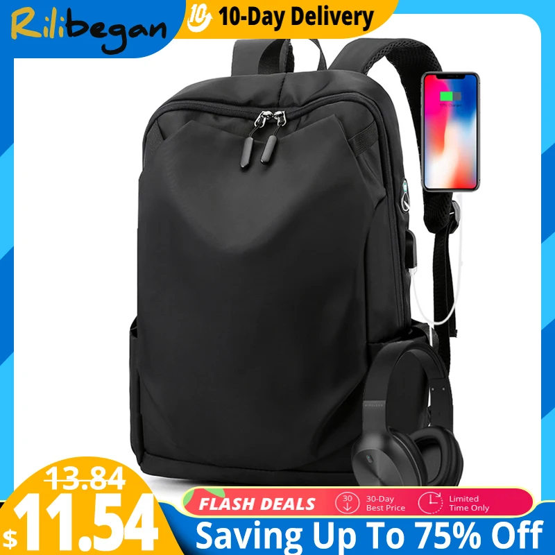 Travel Backpack Laptop Computer Men Bag Usb-Charging Business Waterproof Oxford Super-Light