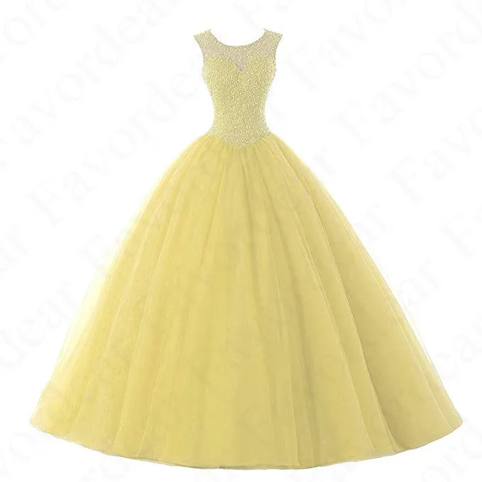 BLF-9-yellow Favordear Vestido De 15 Anos Бирюзовый Расшитое бисером в честь пятнадцатилетия платья очень красивое бальное платье сладкий 15 со шнуровкой на спине Румяна платья для выпускного вечера - Цвет: BLF-9-yellow