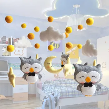 

Sleeping Hanging Newborn Infant Rattles Toy Cartoon Non-woven Fabric DIY Bed Bell Without Bracket Mobile Baby Crib Non Toxic