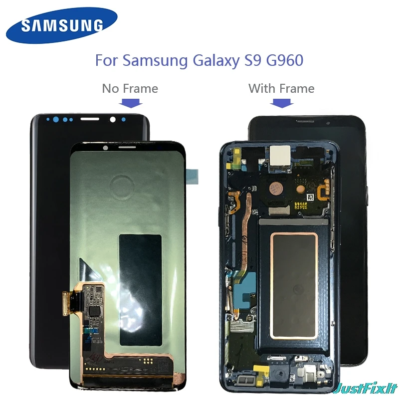 Сменный сенсорный ЖК-экран sahdow для SAMSUNG Galaxy S9, дигитайзер S9+ Plus lcd G960 G965 с рамкой