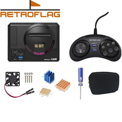 Чехол Retroflag MEGAPi/игровой контроллер функциональная кнопка для Raspberry Pi 3 B Plus(3B+)/3B/2B - Цвет: Черный