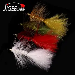 Jigeecarp – lot de 4 leurres de pêche à la mouche avec tête de perle de cristal, taille 4 6 8, pour l'herbe, la carpe, la truite 