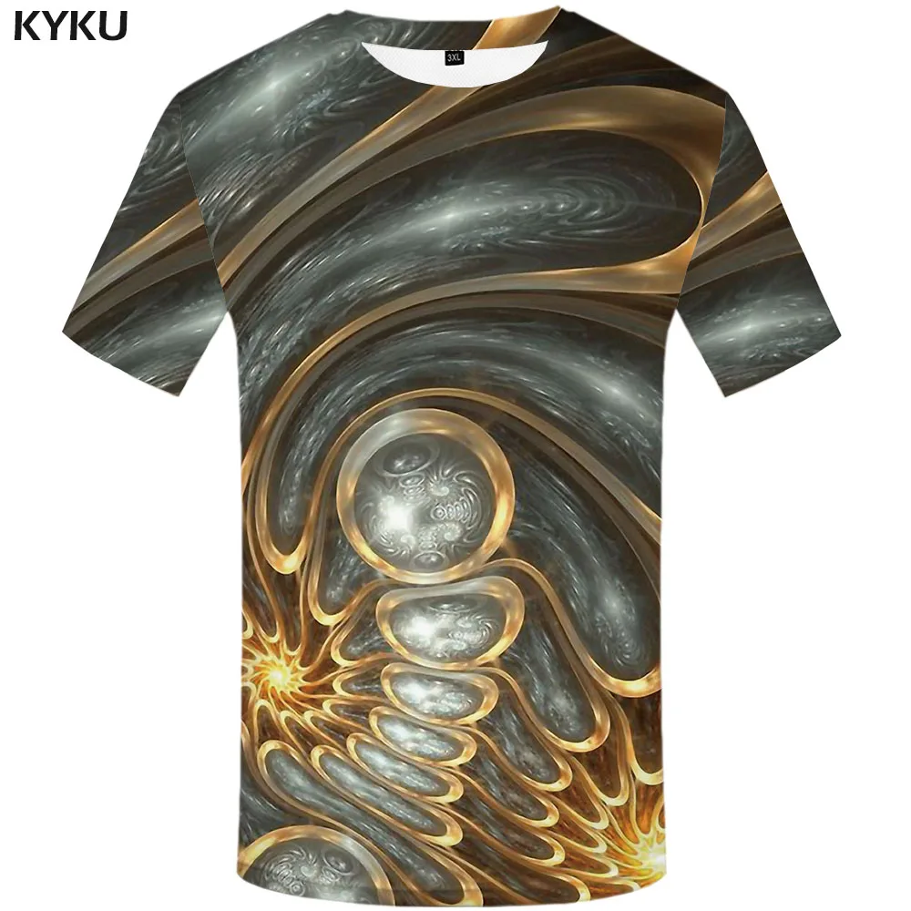 KYKU брендовая музыкальная футболка мужские геометрические футболки 3d Черно-белая футболка с принтом Harajuku рубашка с принтом Новая аниме одежда - Цвет: DX2836