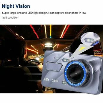 

Dual Lens 4" Car DVR 1080P HD Dash Cam Video Recorder Night Vision Camera Car DVR Charger Bracket New
