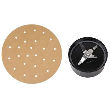 

100Pcs Unbleached Air Fryer Liners,Silicone Oil Paper & Pack Of 2, Cross Blade Compatible with ic 250 W Blender