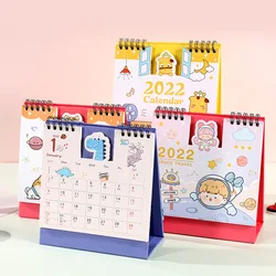 Calendrier de bureau mignon dessin animé 2022 Kawaii, planificateur d'agenda quotidien, organisateur annuel, papeterie fournitures scolaires de bureau 1 pièce 