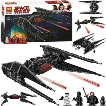 

705Pcs Star Toy Wars Ren's Tie Fighter Block Brick Compatible Legoinglys 75179 starwars Figures Toys For Children Weapon Gift