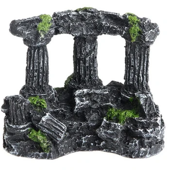 

Elegant Square Stone Pillars Decoration Manual Resin Retro Landscaping for Aquarium Fish Tank Nice