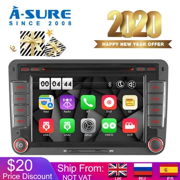 

A-Sure Car Multimedia Player 2 Din AutoRadio GPS DVD Navigation For Volkswagen VW Golf Polo Passat b6 SEAT RDS DAB+ SWC BT