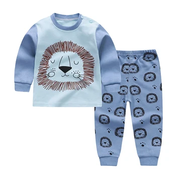 

Baby Pajamas Sets Cotton Boys Sleepwear Autumn Spring Cartoon Print Girls Long Sleeve Tops+Pants 2pcs 1-6 Years Old