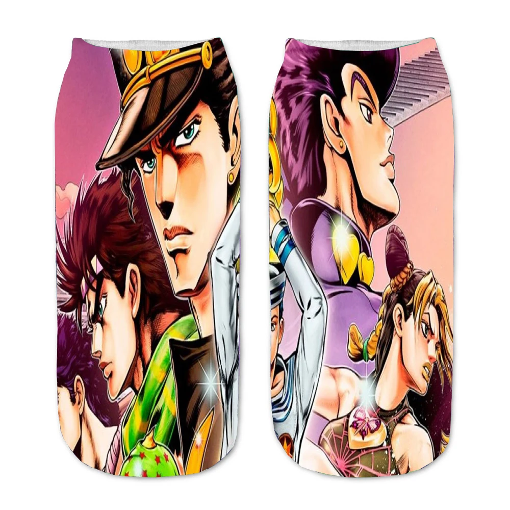 

Socks Anime JoJo's Bizarre Adventure 3D Printed Cartoon Straight Socks Men Women teenager Party Short Sock Kawaii Ankle Sock