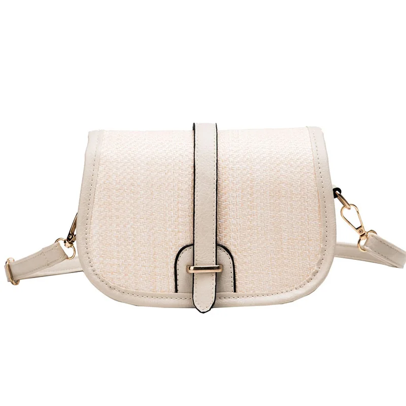 

New Woven Handbags Korean Version Of The Wild Mobile Phone Bag Shell Straw Messenger Bag