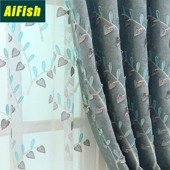 

European-Style High-End Chenille Relief Embroidery Curtain Living Room Bedroom Balcony Custom Cloth Curtains wp249T4