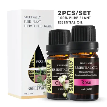 

2Pcs Rose & Cajeput Essential Oil Relax Fragrance Body Essential Oil Relieve Body Stress Essential Oil For Aromatherapy Lamp