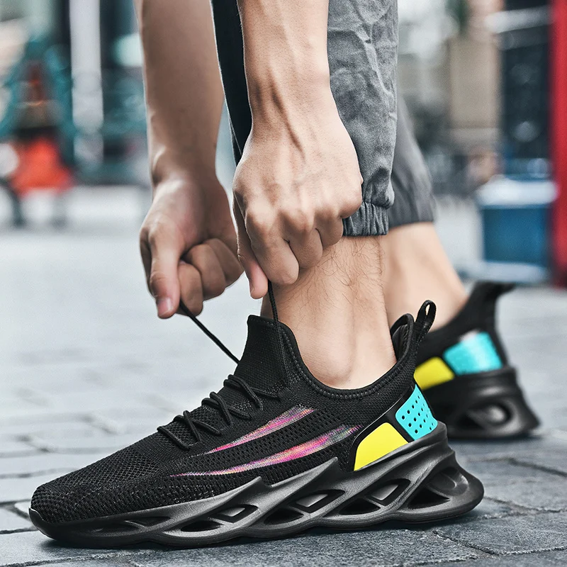 Size 39-46 Summer Mesh Sport Shoes Blade Sole Running Shoes Breathable Sports Sneakers (26)