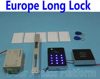 

Europe Long size strike Lock Keypad+EM ID Card swipe+Stand alone RFID+power supply+Touchable press button+ID Card+EM ID Keyfobs