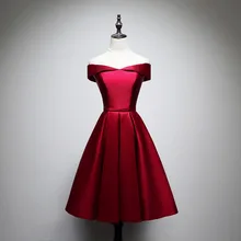 Свадебное платье для невесты, платье для подружки невесты, платье для тостов, красное вино, атласное платье с открытыми плечами, короткая одежда для подружки невесты, вечернее платье, маленькое платье
