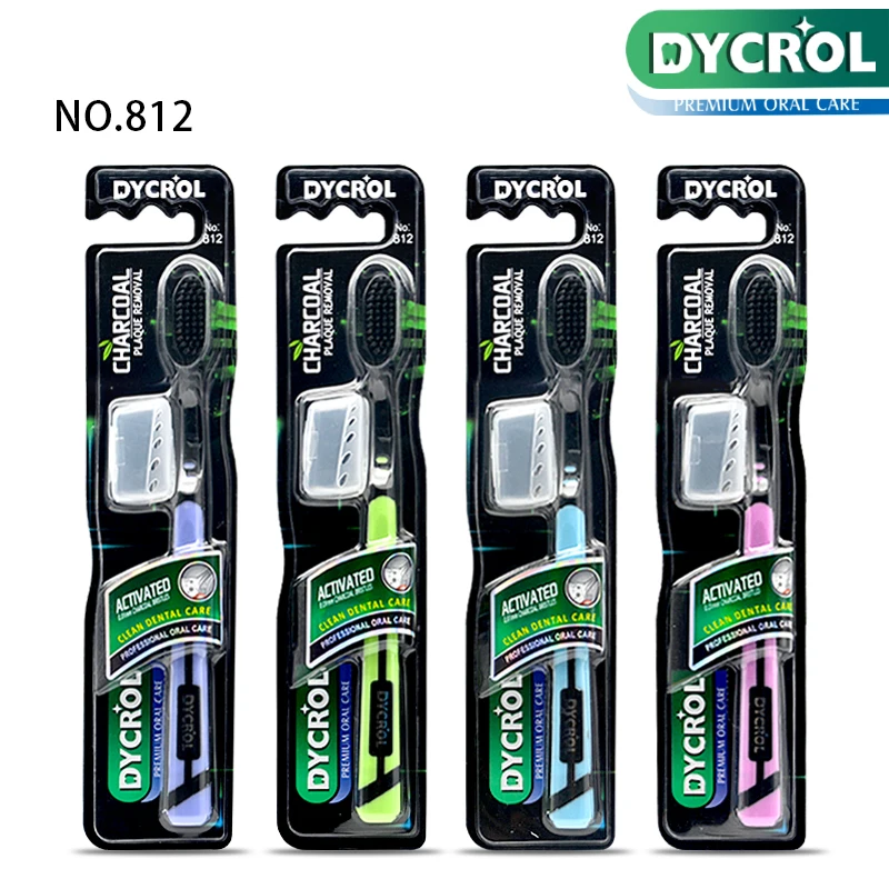 4pcs D-812 mix DYCROL домашняя зубная щетка активированный уголь Здоровье зубная щетка для ухода за полостью рта чистка зубов эко средняя мягкая щетина щетки - Цвет: 4pcs D-812 mix