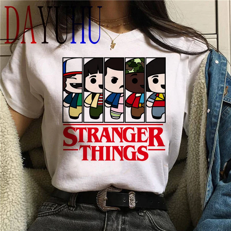 stranger things Season 3 T Shirt Women Harajuku New Tshirt Funny 90s Female Graphic T-shirt Ullzang Upside Down Top Tees Cartoon