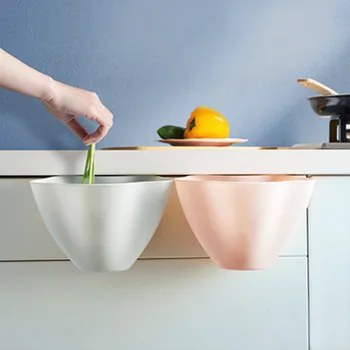 

Kitchen Cabinet Door Hanging Trash Can Household Creative Uncovered Plastic Storage Bucket Bedroom Garbage Basket Paper Basket