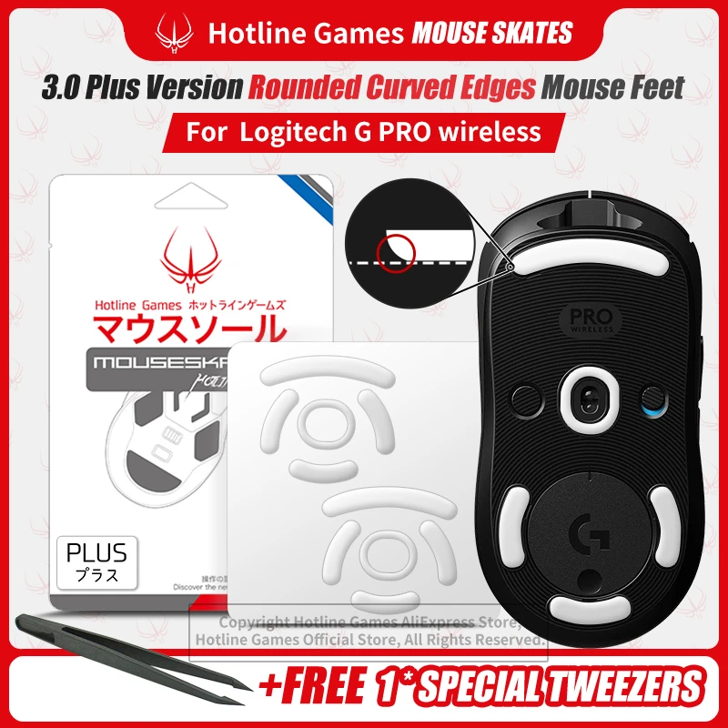 Hotline Games 3 0plus Rounded Curved Edges Mouse Skates For Logitech G Pro Wireless Gpw Gaming Mouse Feet Pad Replacement 0 8mm Mice Aliexpress