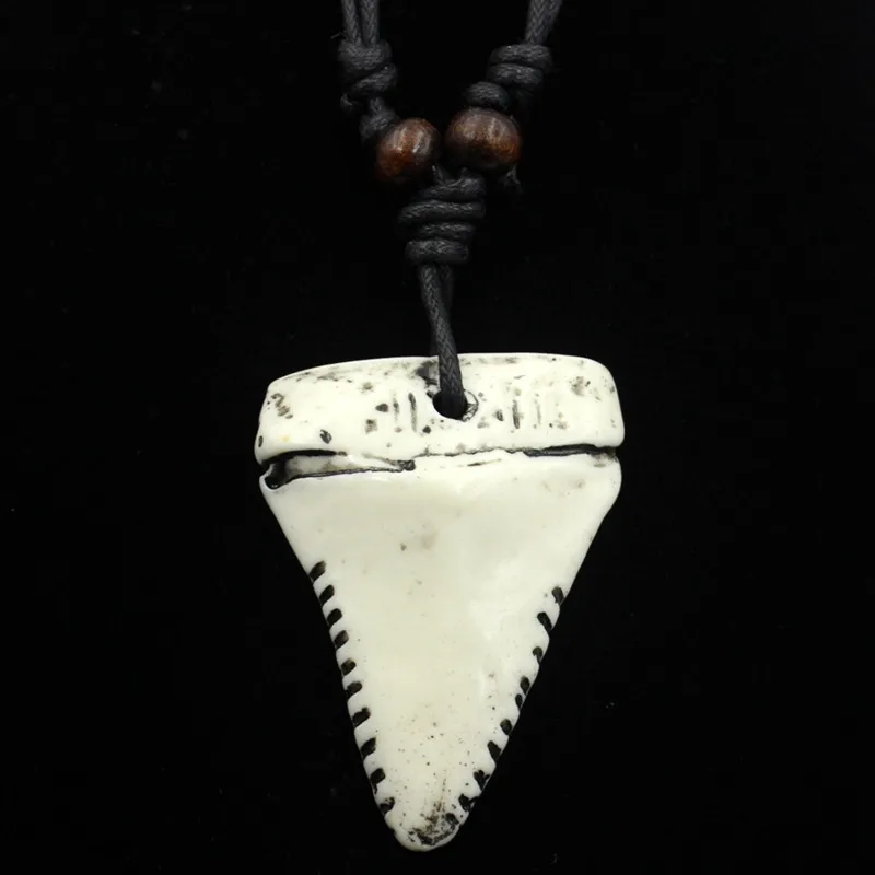 White Chip with Beads Shark Tooth Necklace - California Seashell Company  Retail