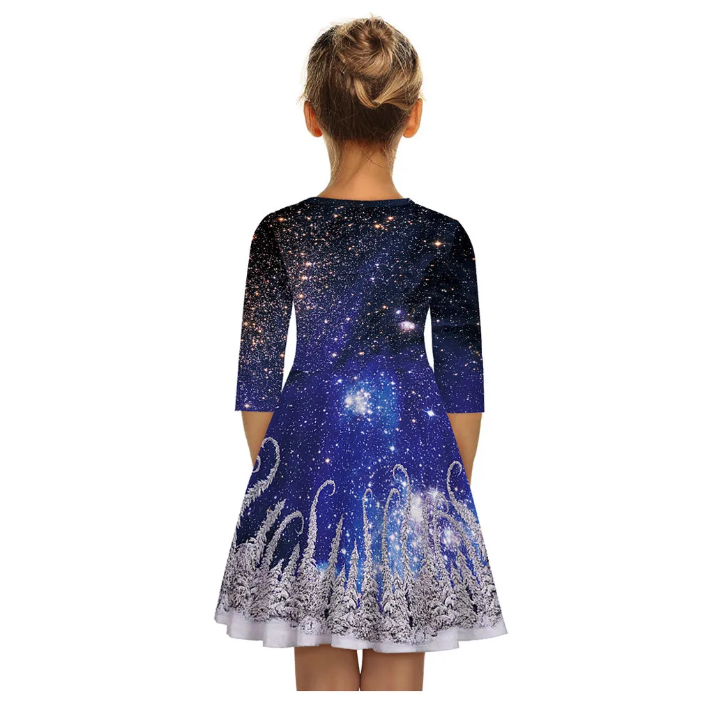 Cena Sukienka świąteczna nastolatek maluch dzieci dziewczyna mama ja z długim rękawem 3D drukuj świąteczna sukienka świąteczna odzież vestido infantil