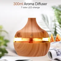 300ml Aromatherapy Essential Aroma Oil Diffuser Humidifier Wood Grain Air Humidifier USB Mini Mist Maker 7