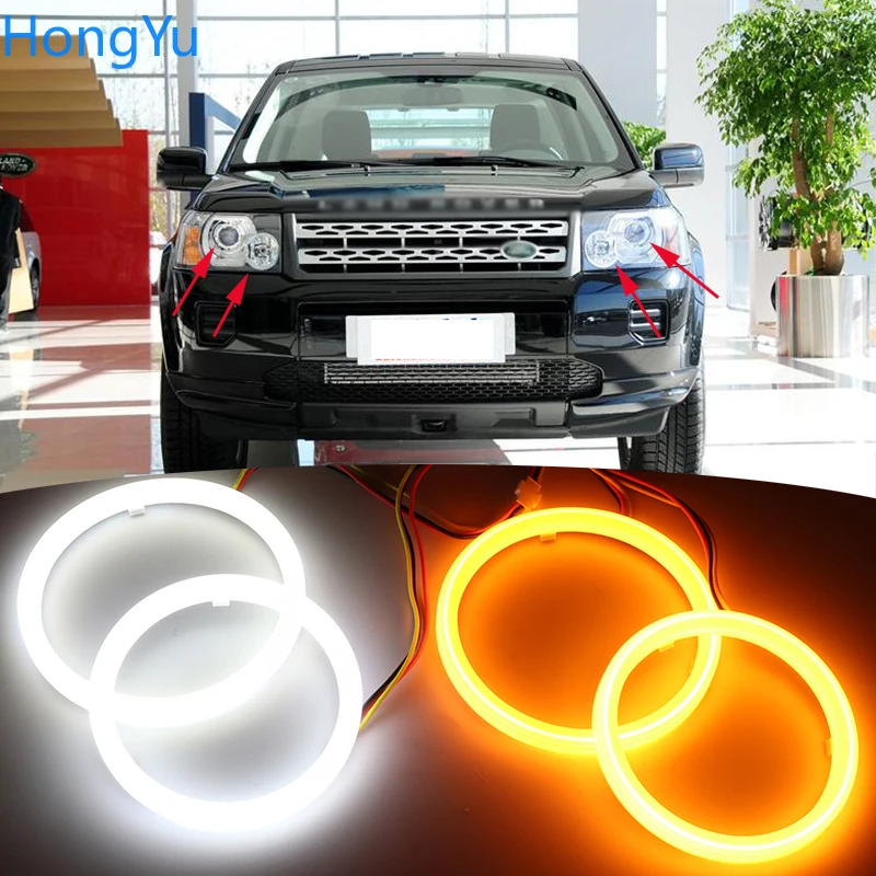 

Для Land Rover Freelander 2 2007 - 2012 ксенон головной светильник хлопок горки светодиодный двойной Цвет Ангел глаз белый янтарь сигнал поворота светильник