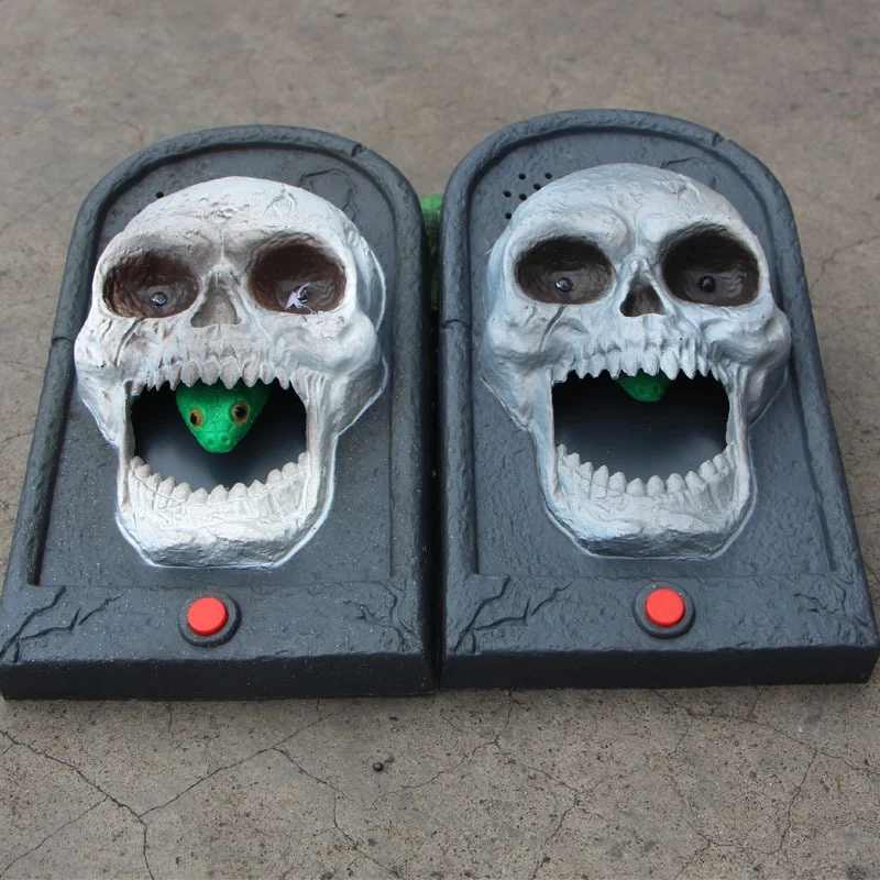 

Horror Doorbell Skull Witch Ghost Glowing Tricky Toy Halloween Sound And Light Doorbell Home Decor Supplies Halloween Props