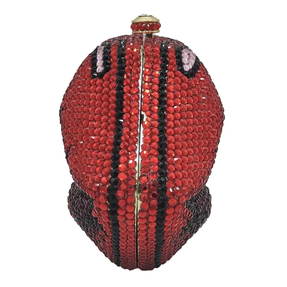 Boutique De FGG Evil Lips женские вечерние сумочки клатчи со стразами металлические Стразы