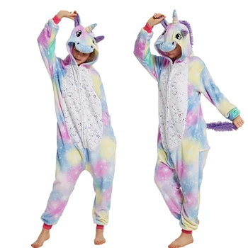 

2020 Winter Adults Panda Pajamas Unicorn Onesies Women Sleepwear Stitch Nightwear Overalls Winter Animal Kigurumi Cosplay Pajama