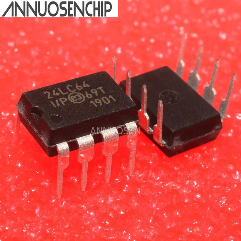 10 шт./лот 24LC64-I/P 24LC64 DIP8 64K I2C Serial EEPROM PIC24LC64-I/P лучшее качество | Электронные