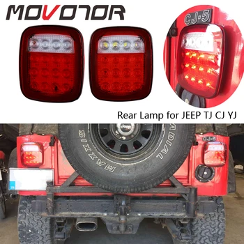 

12V Rear Lamp Led Tail Light with Brake Light Running and Reverse Lights White Color Led Taillight for JEEP CJ YJ TJ 2Pcs