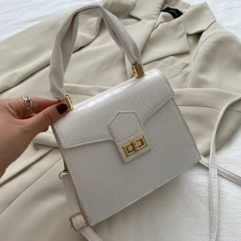 

Manufacturers Direct Selling Western Style Alligator Print Handbag Online Celebrity Vintage Women's Shoulder Square Sling Bag Ne