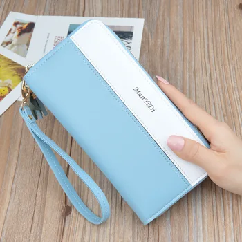 

2020 Leather Wallet Women Luxury Long Clutch Ladies Purse Card Holder Tassel Women Wallets Zipper Coin Phone Money Pocket Bag